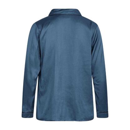 Ensign Blue - Back - CCDK Copenhagen Womens-Ladies Josephine Pyjama Top