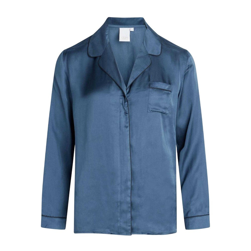 Ensign Blue - Front - CCDK Copenhagen Womens-Ladies Josephine Pyjama Top