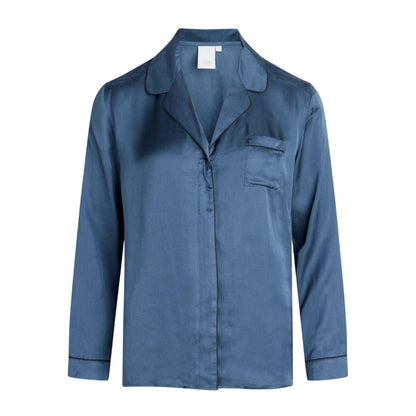 Ensign Blue - Front - CCDK Copenhagen Womens-Ladies Josephine Pyjama Top