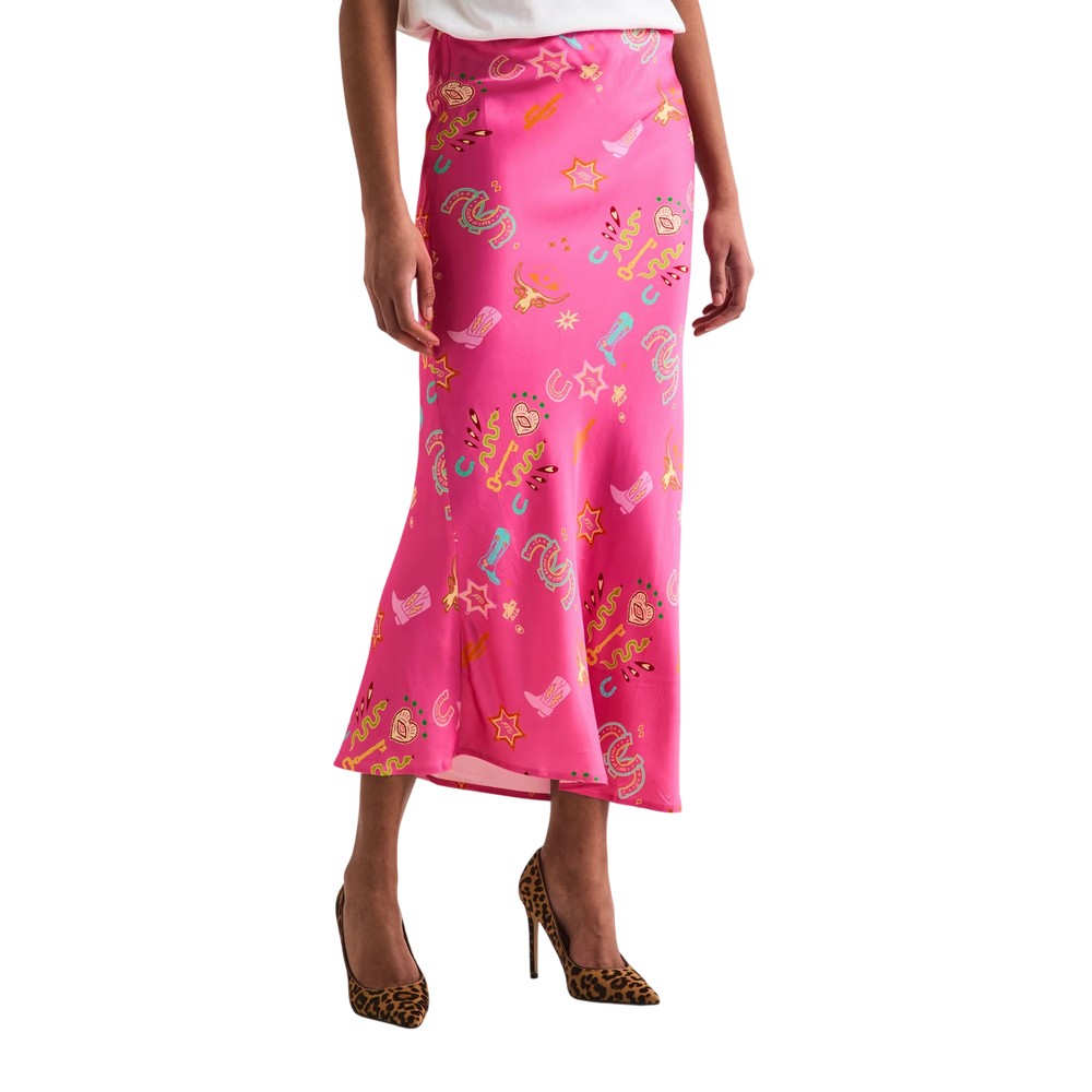 Pink - Side - Never Fully Dressed Womens-Ladies Dorris Maxi Skirt