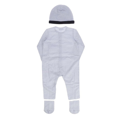 Blue - Back - Emporio Armani Baby EA7 Romper Set