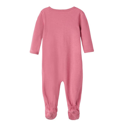 Rose - Back - Name It Baby Crew Neck Long-Sleeved Sleepsuit (Pack of 2)