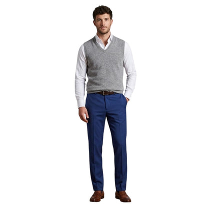 Blue - Side - Ted Baker Mens Twill Straight Leg Trousers