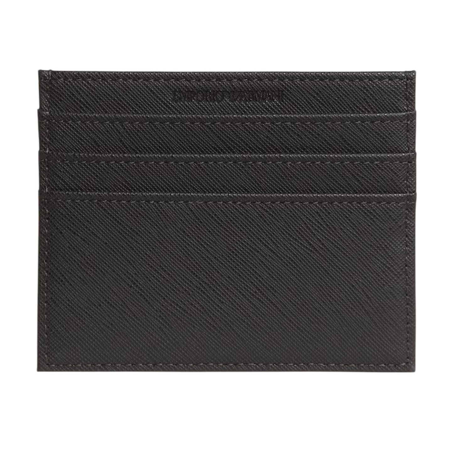 Ebony Black - Back - Emporio Armani EA7 Leather Card Holder