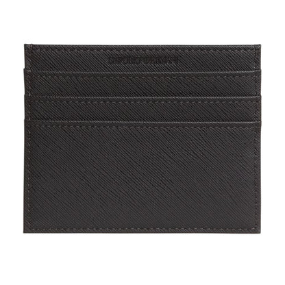 Ebony Black - Back - Emporio Armani EA7 Leather Card Holder