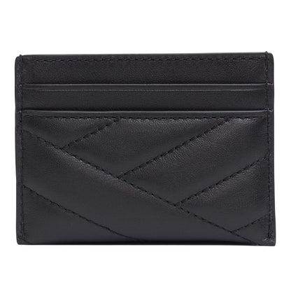 Black - Back - Tory Burch Leather Card Holder