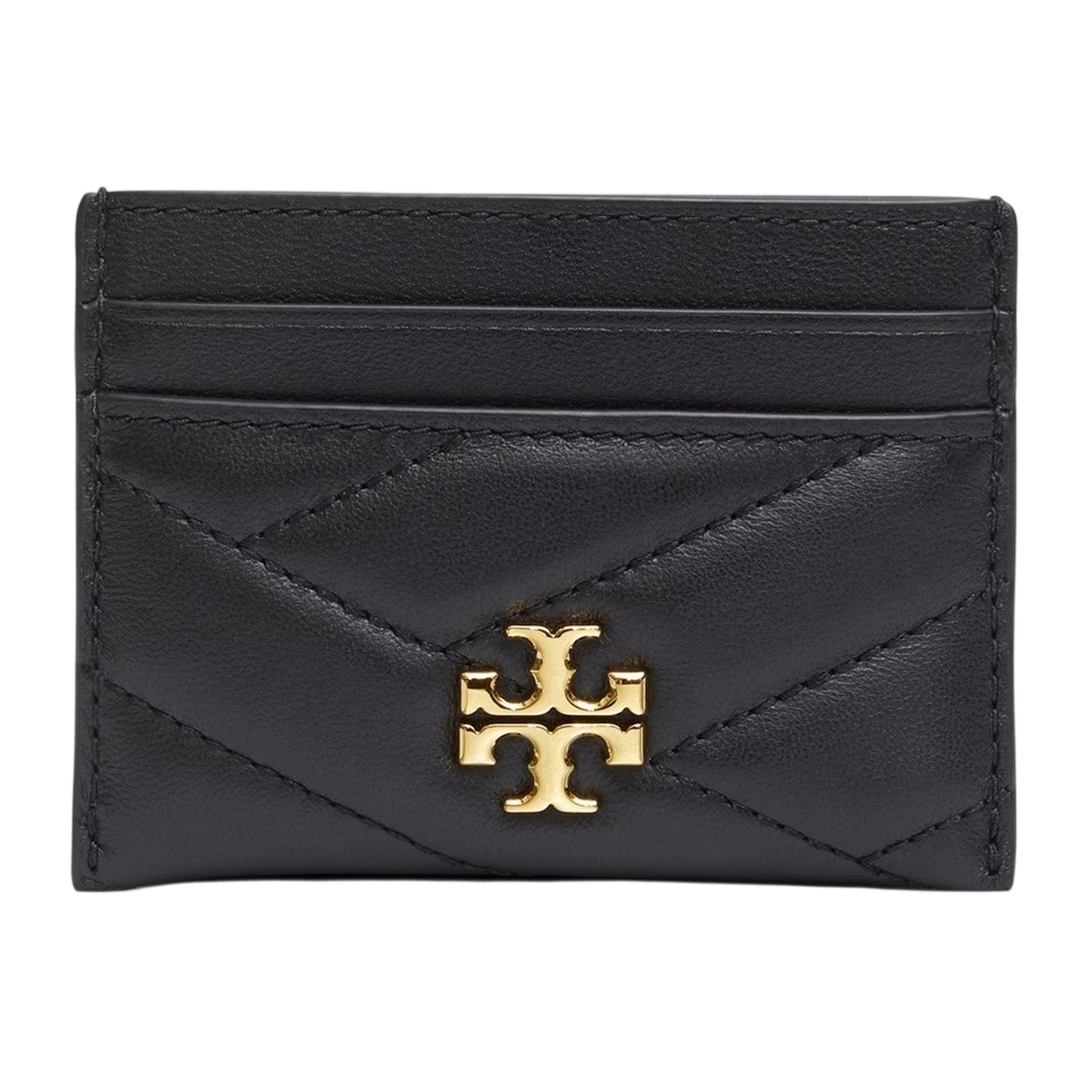 Black - Front - Tory Burch Leather Card Holder