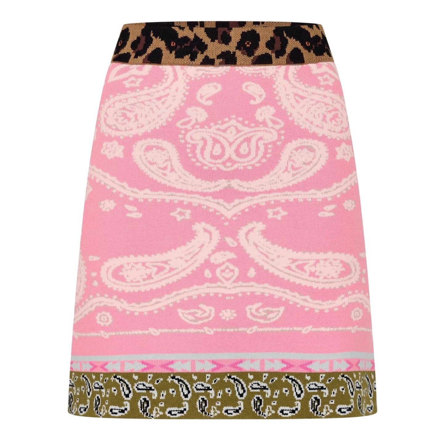 Pink - Back - Never Fully Dressed Womens-Ladies Bandana Knitted Mini Skirt