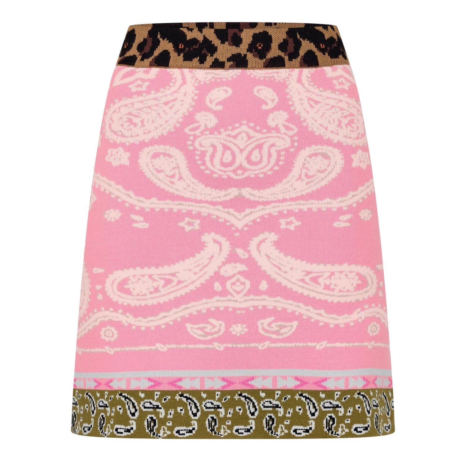 Pink - Back - Never Fully Dressed Womens-Ladies Bandana Knitted Mini Skirt