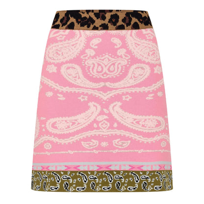 Pink - Back - Never Fully Dressed Womens-Ladies Bandana Knitted Mini Skirt