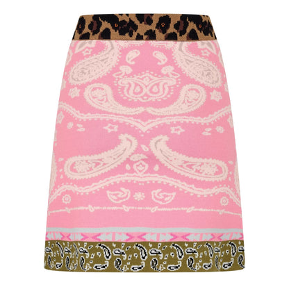 Pink - Front - Never Fully Dressed Womens-Ladies Bandana Knitted Mini Skirt