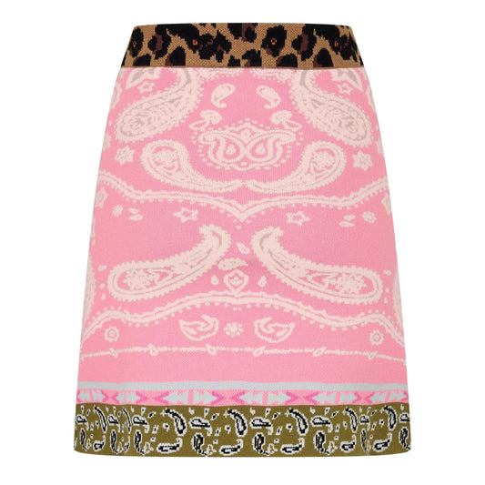 Pink - Front - Never Fully Dressed Womens-Ladies Bandana Knitted Mini Skirt