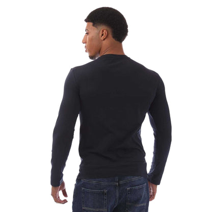 Navy - Back - Emporio Armani Mens Long-Sleeved T-Shirt