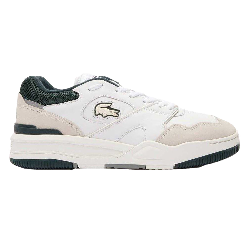 White - Front - Lacoste Mens Lineshot Leather Non Marking Trainers
