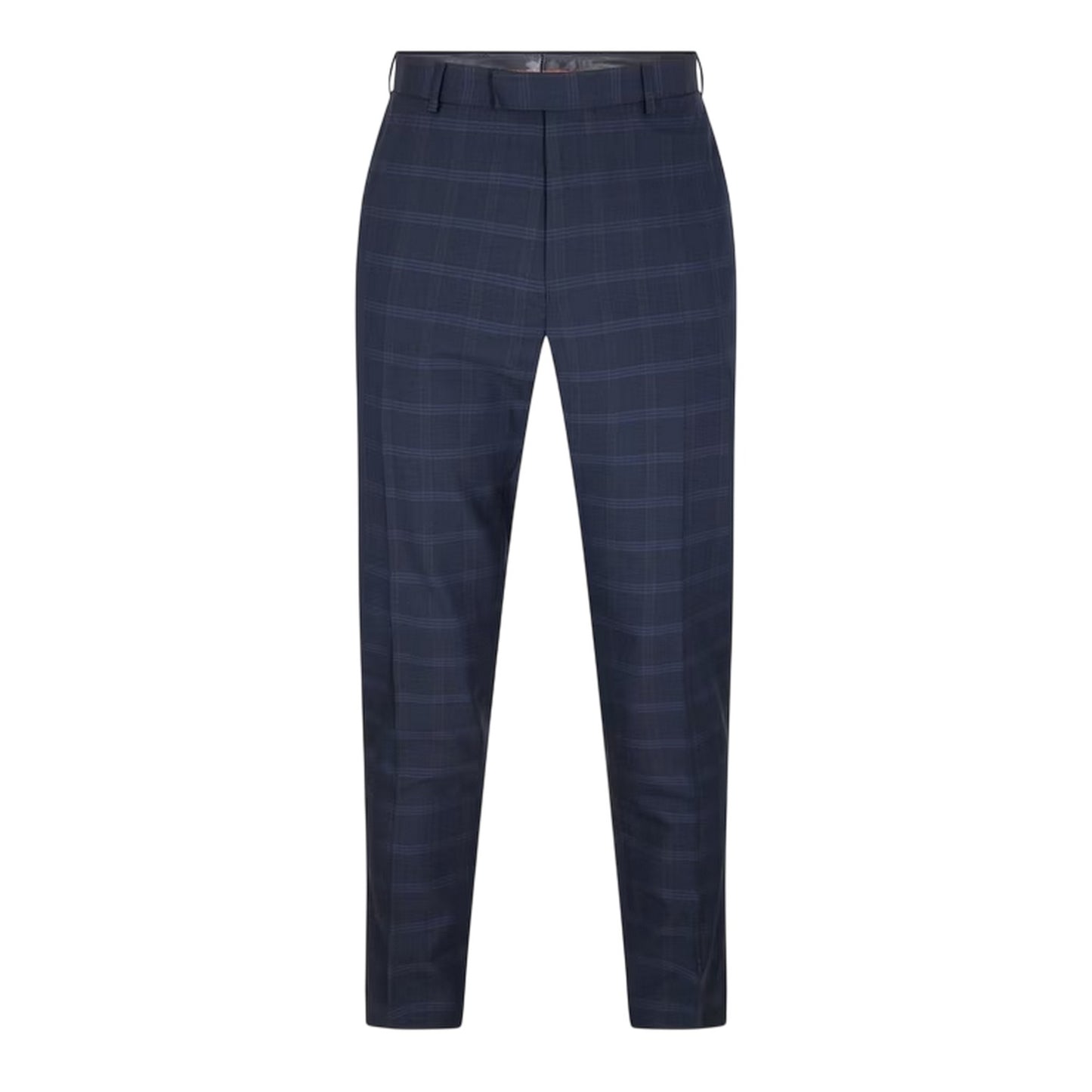 Navy - Front - Ted Baker Mens Plaid Regular Trousers