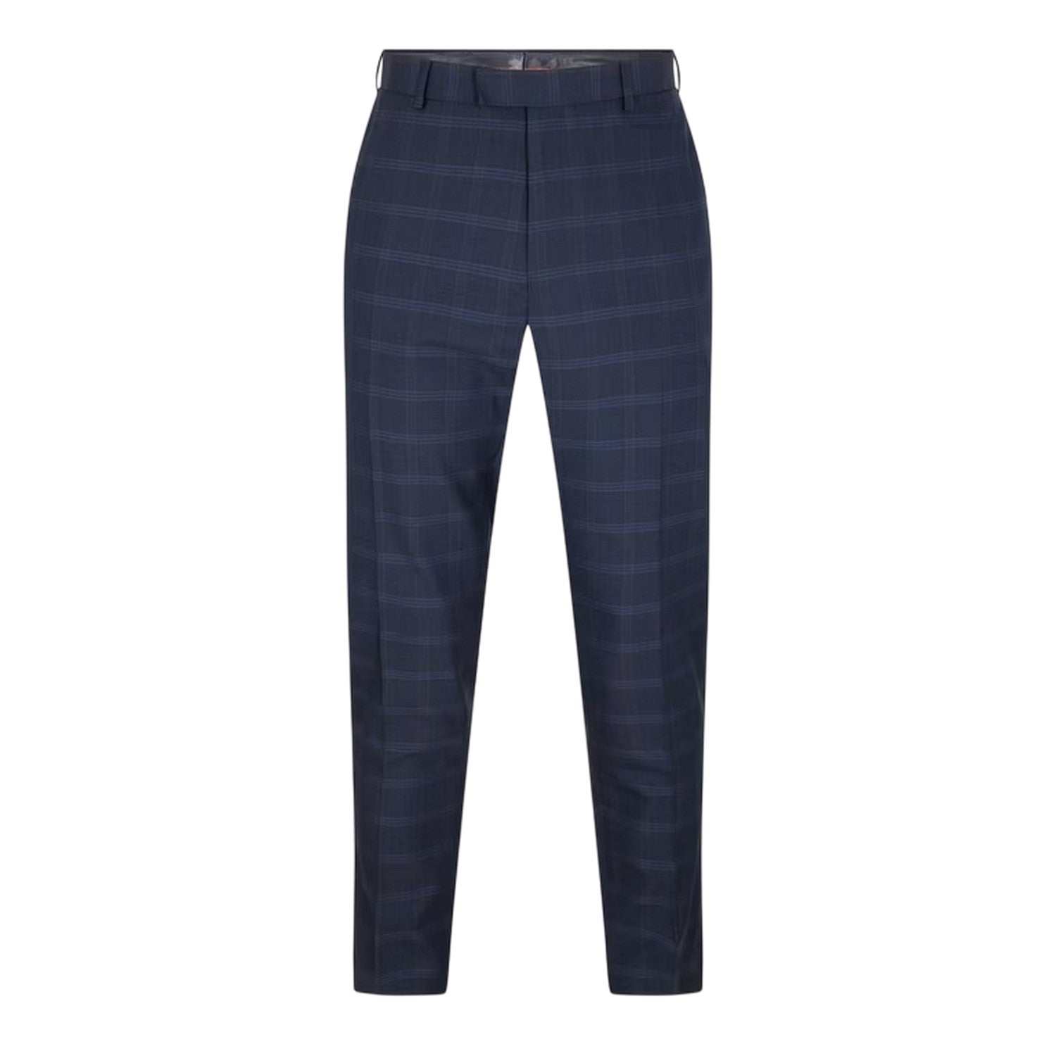 Navy - Front - Ted Baker Mens Plaid Regular Trousers