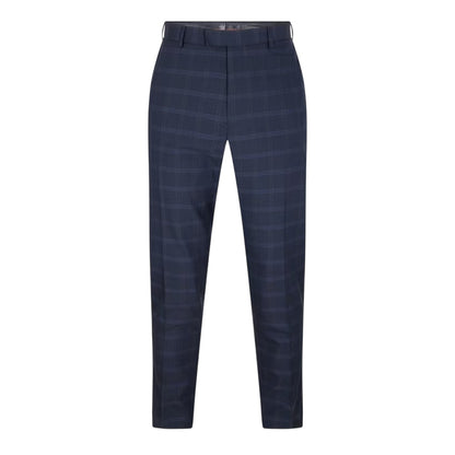 Navy - Front - Ted Baker Mens Plaid Regular Trousers