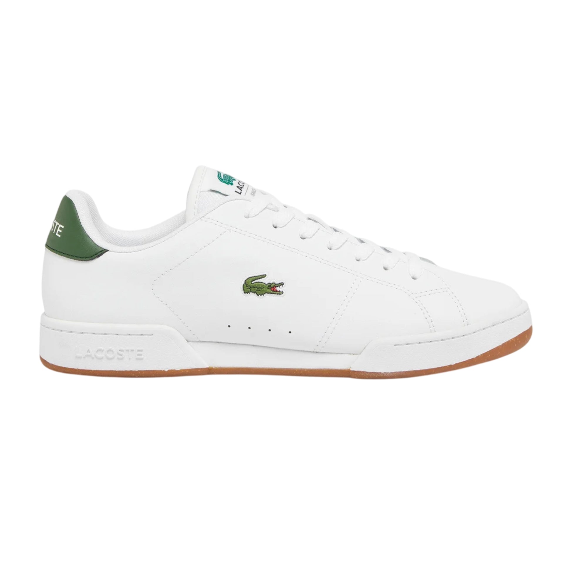 White-Green-Gum - Front - Lacoste Mens Carnaby Leather Trainers