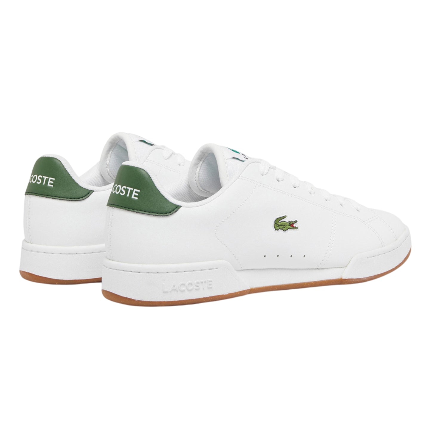 White-Green-Gum - Back - Lacoste Mens Carnaby Leather Trainers
