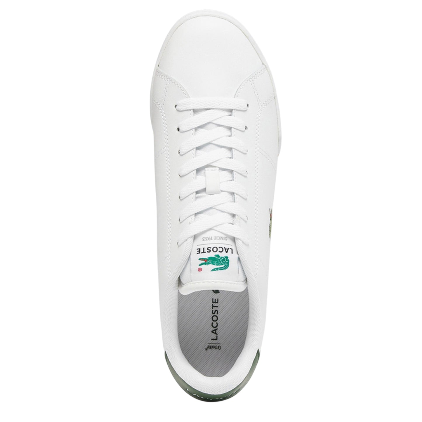 White-Green-Gum - Side - Lacoste Mens Carnaby Leather Trainers