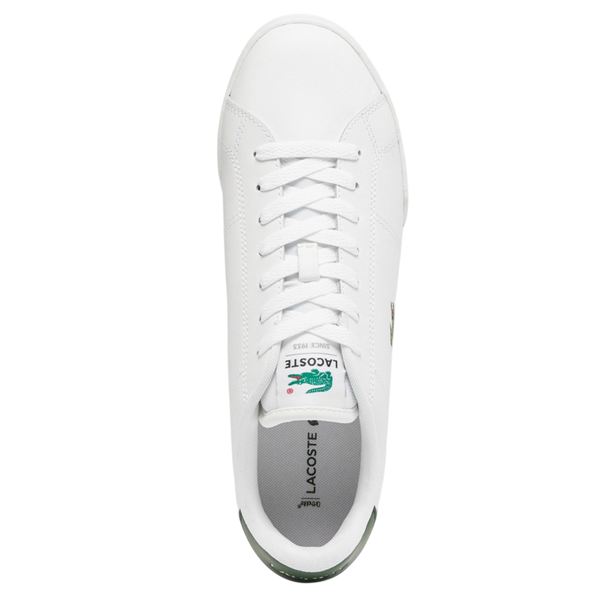 White-Green-Gum - Side - Lacoste Mens Carnaby Leather Trainers