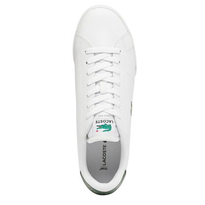 White-Green-Gum - Side - Lacoste Mens Carnaby Leather Trainers