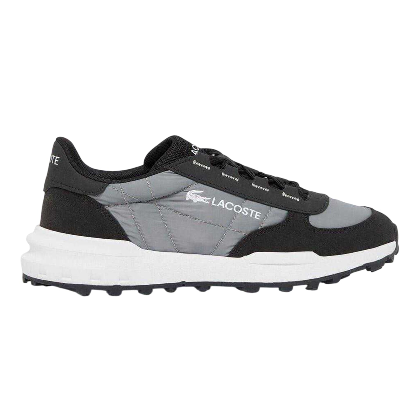 Grey - Front - Lacoste Mens Elite Actevo Suede Trainers
