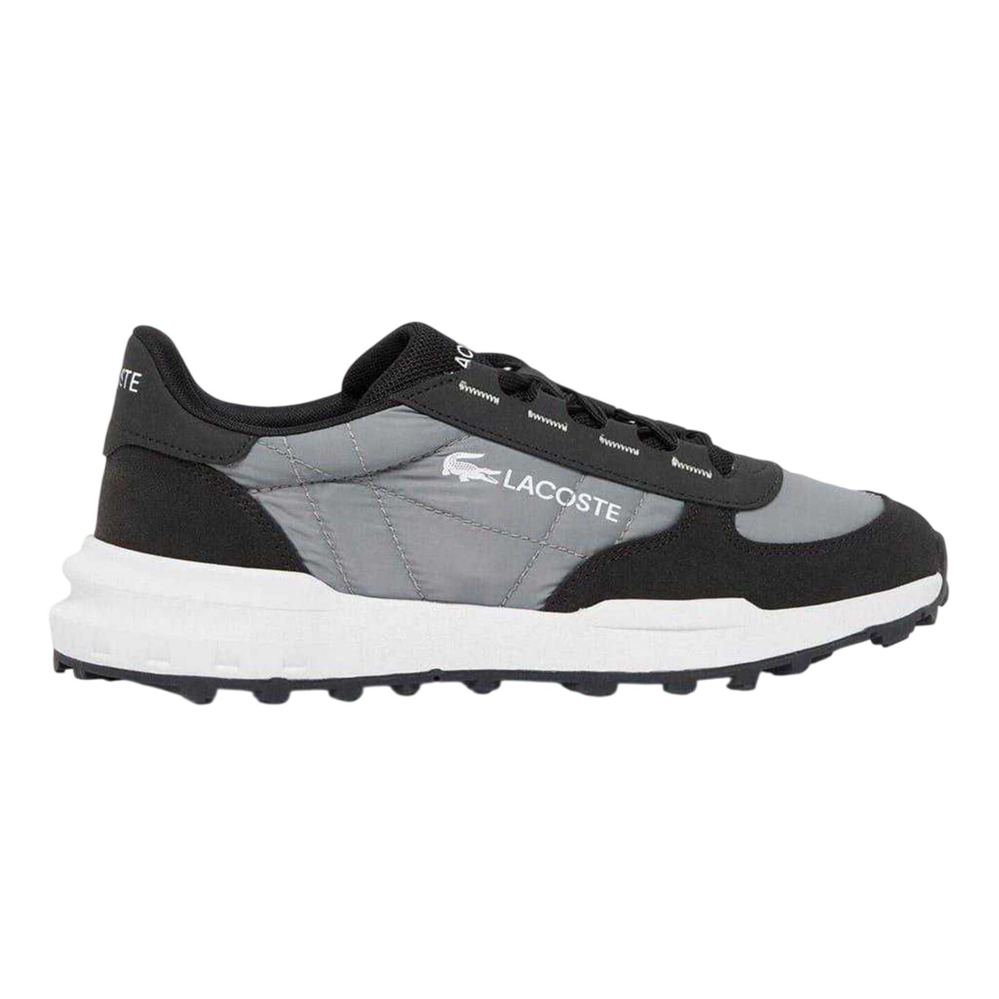 Grey - Front - Lacoste Mens Elite Actevo Suede Trainers