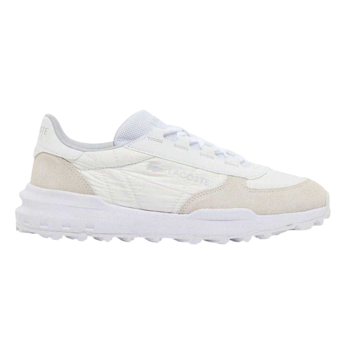 White - Front - Lacoste Mens Elite Actevo Suede Trainers