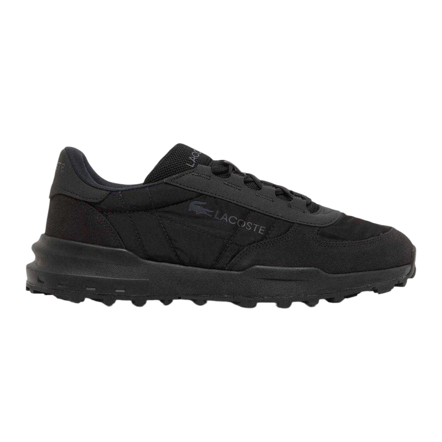 Black - Front - Lacoste Mens Elite Actevo Suede Trainers