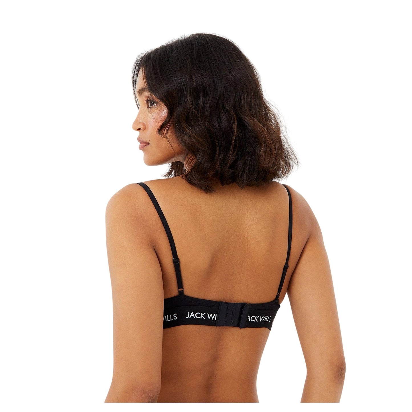 Black - Back - Jack Wills Womens-Ladies Biddstone Bralette (Pack of 2)
