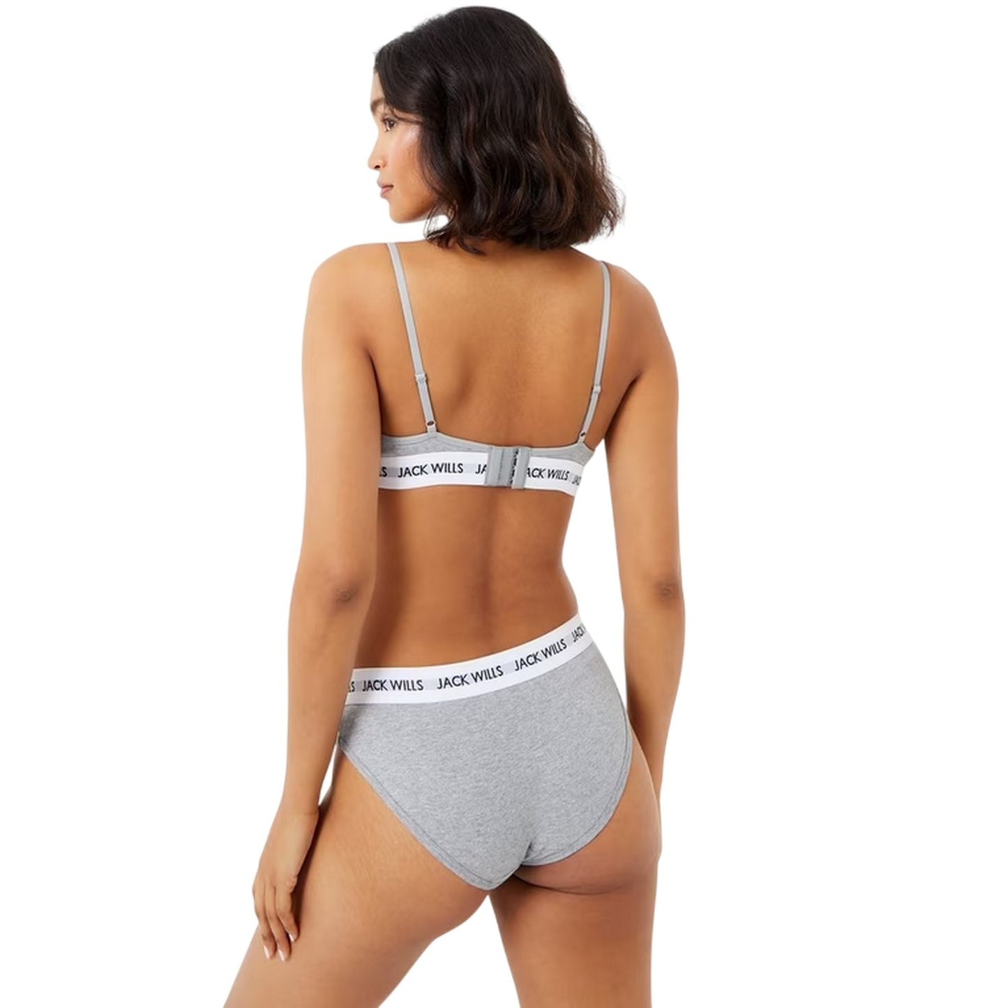 Grey Marl - Back - Jack Wills Womens-Ladies Biddstone Bralette (Pack of 2)