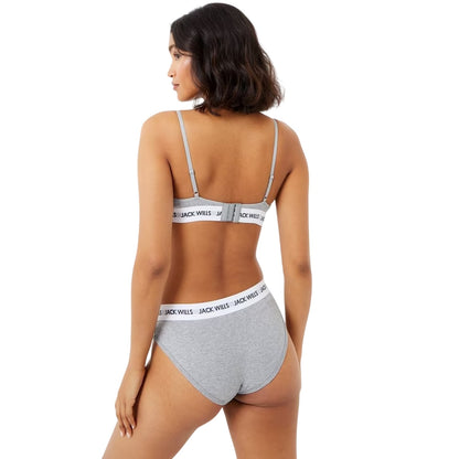 Grey Marl - Back - Jack Wills Womens-Ladies Biddstone Bralette (Pack of 2)