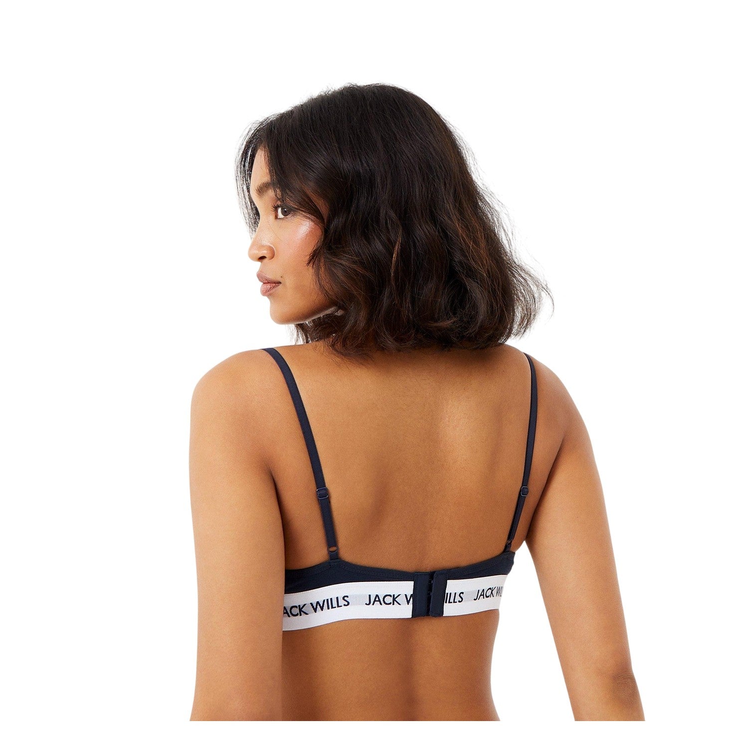Pink-Navy - Back - Jack Wills Womens-Ladies Biddstone Bralette (Pack of 2)