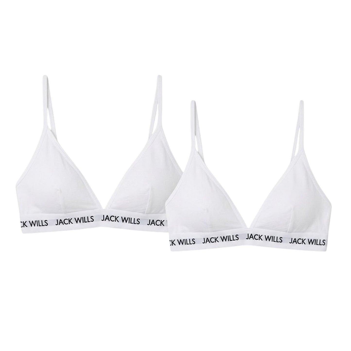 White - Front - Jack Wills Womens-Ladies Biddstone Bralette (Pack of 2)