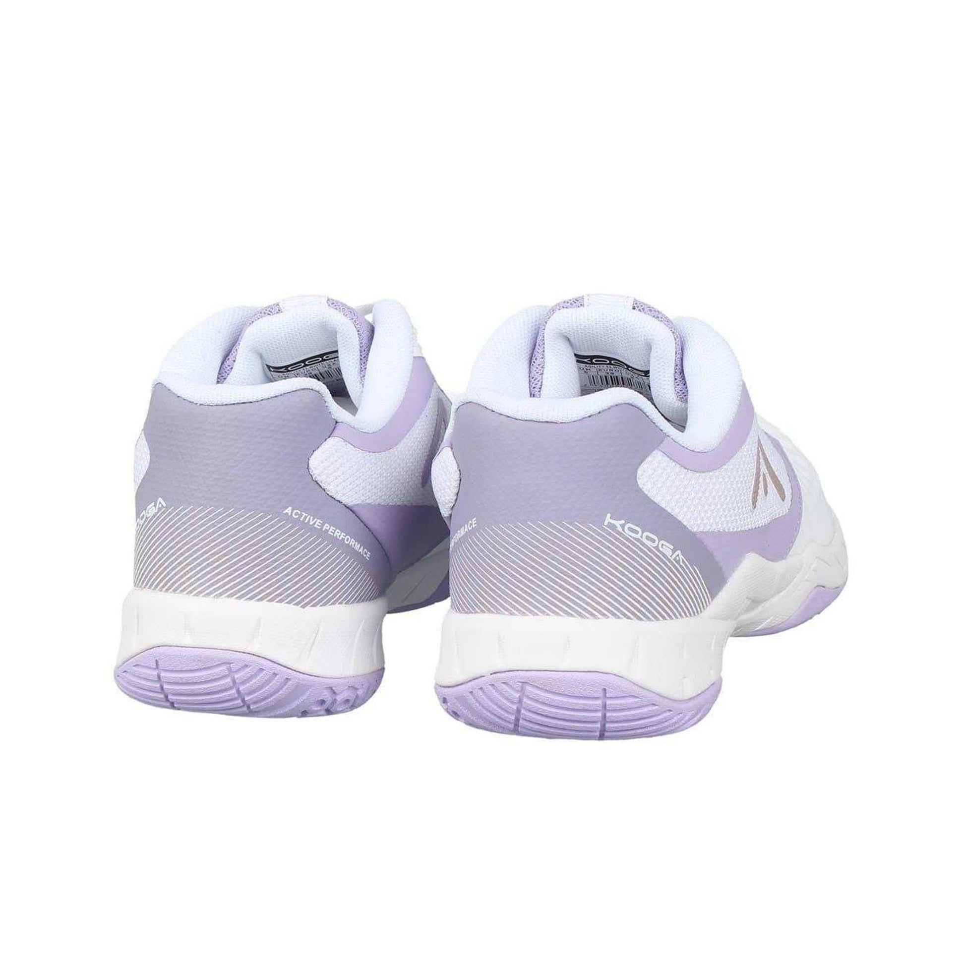 White-Lilac - Back - KooGa Womens-Ladies Netball Shoes
