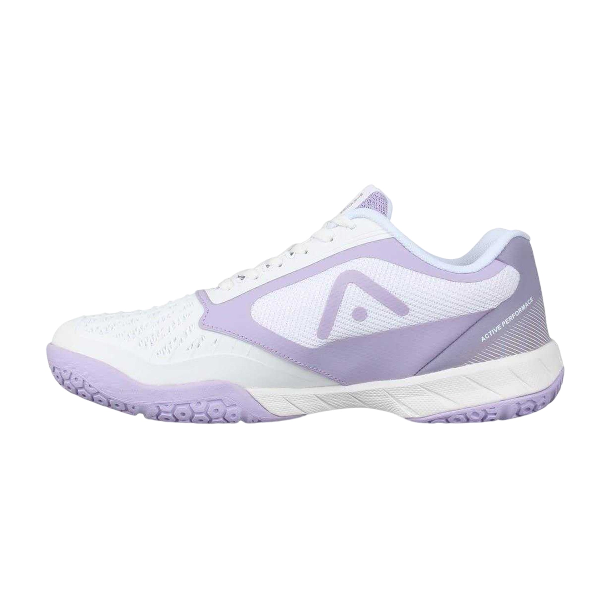 White-Lilac - Side - KooGa Womens-Ladies Netball Shoes
