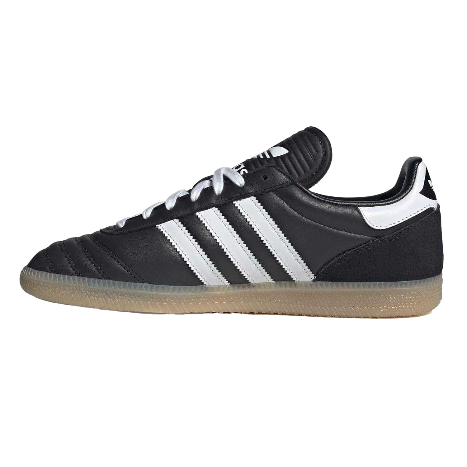Black-White - Side - Adidas Mens Samba JP Leather Trainers