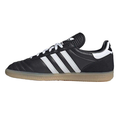 Black-White - Side - Adidas Mens Samba JP Leather Trainers