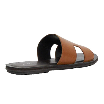 Tan - Back - Dune London Womens-Ladies Ibes Leather Mule Sandals