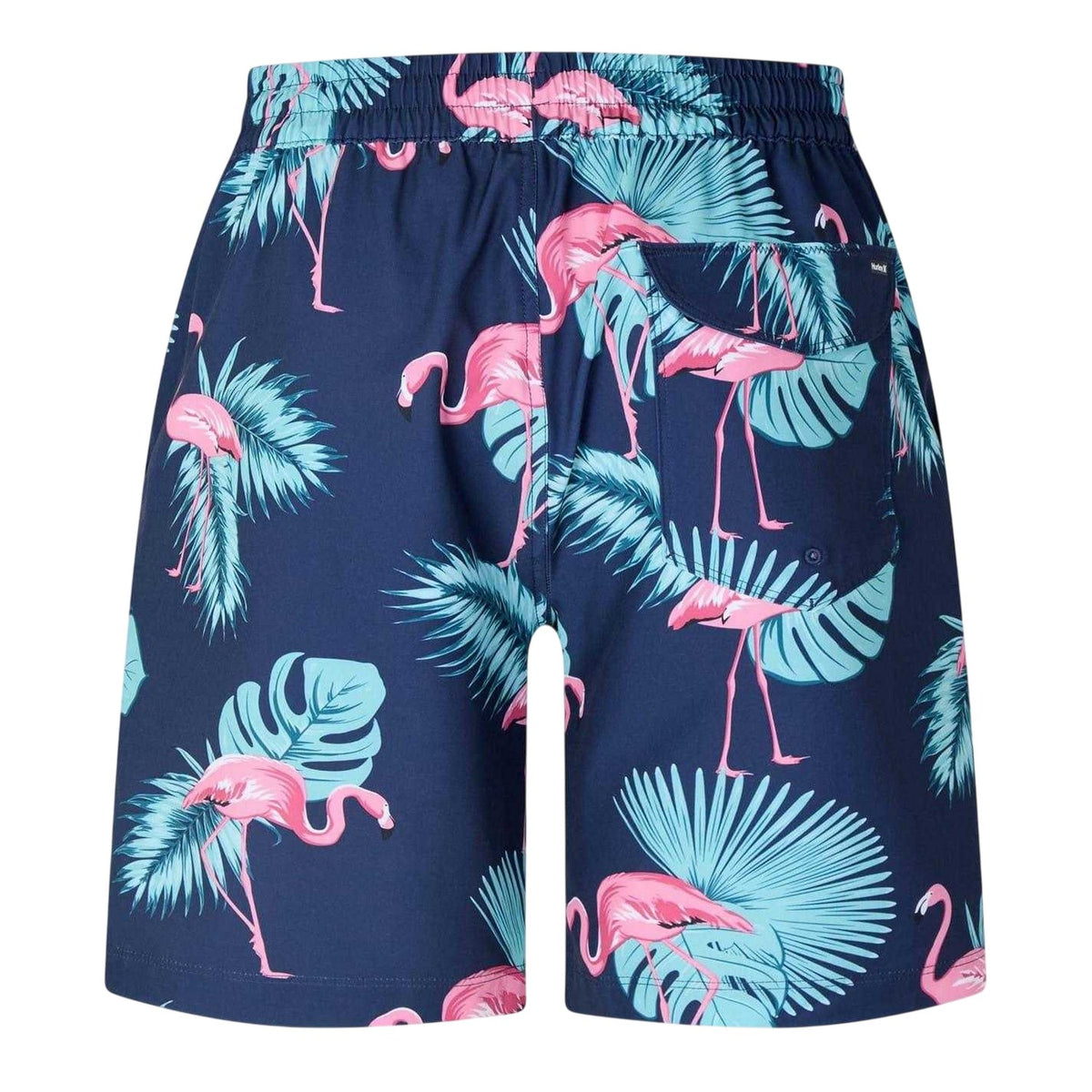 Blue-Pink - Back - Hurley Mens Flamingo Relaxed Fit Swim Shorts