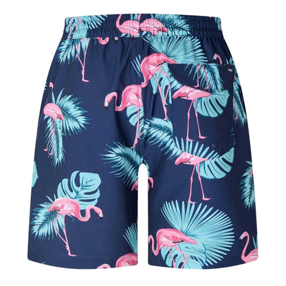 Blue-Pink - Back - Hurley Mens Flamingo Relaxed Fit Swim Shorts