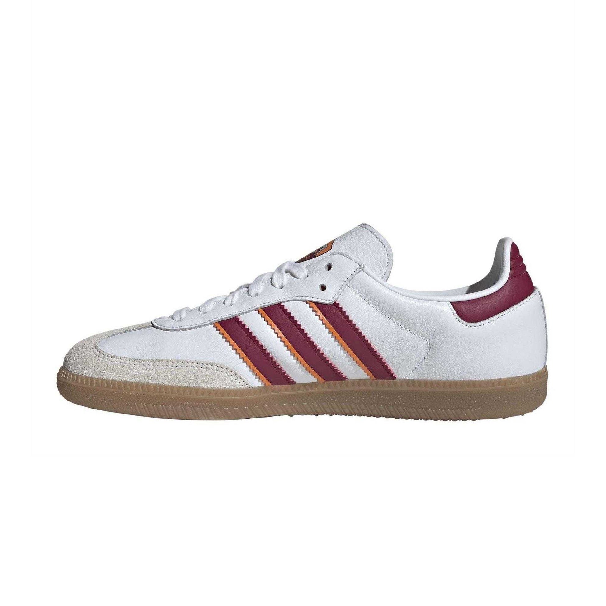White - Side - Adidas Mens Samba Leather Lace Up Trainers