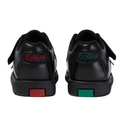 Black - Back - Kickers Childrens-Kids Fragma Leather Moc Toe Shoes
