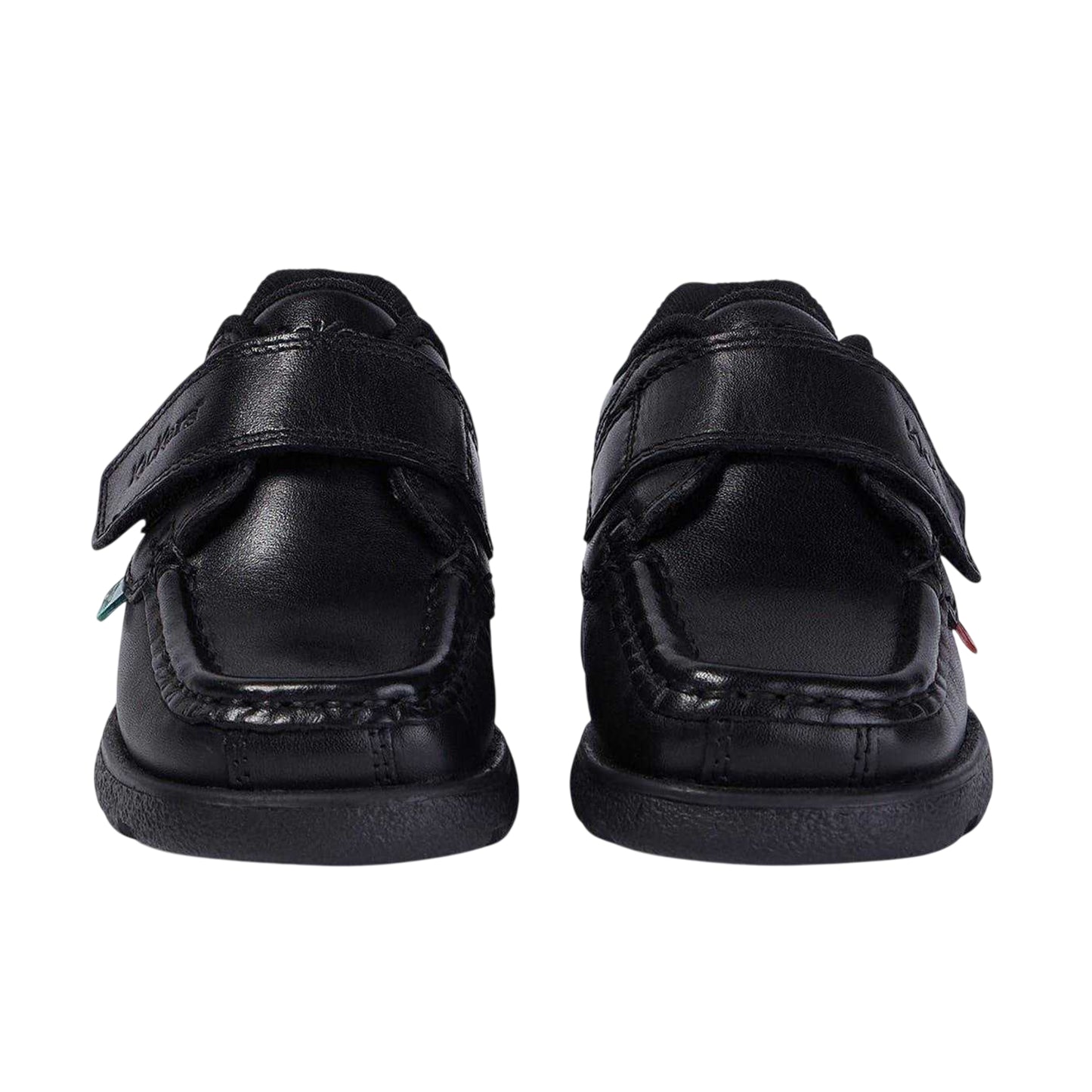 Black - Lifestyle - Kickers Childrens-Kids Fragma Leather Moc Toe Shoes