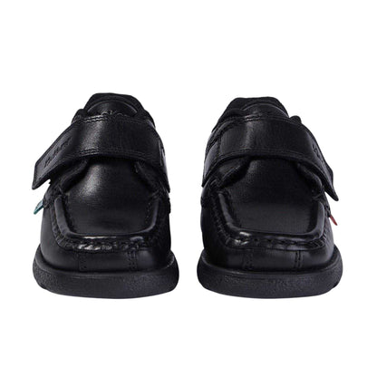 Black - Lifestyle - Kickers Childrens-Kids Fragma Leather Moc Toe Shoes