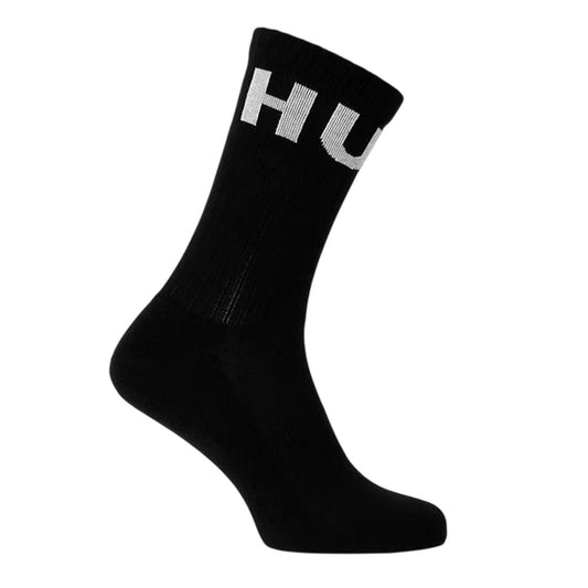 Black - Front - Hugo Unisex Adult Iconic Logo Socks (Pack of 3)