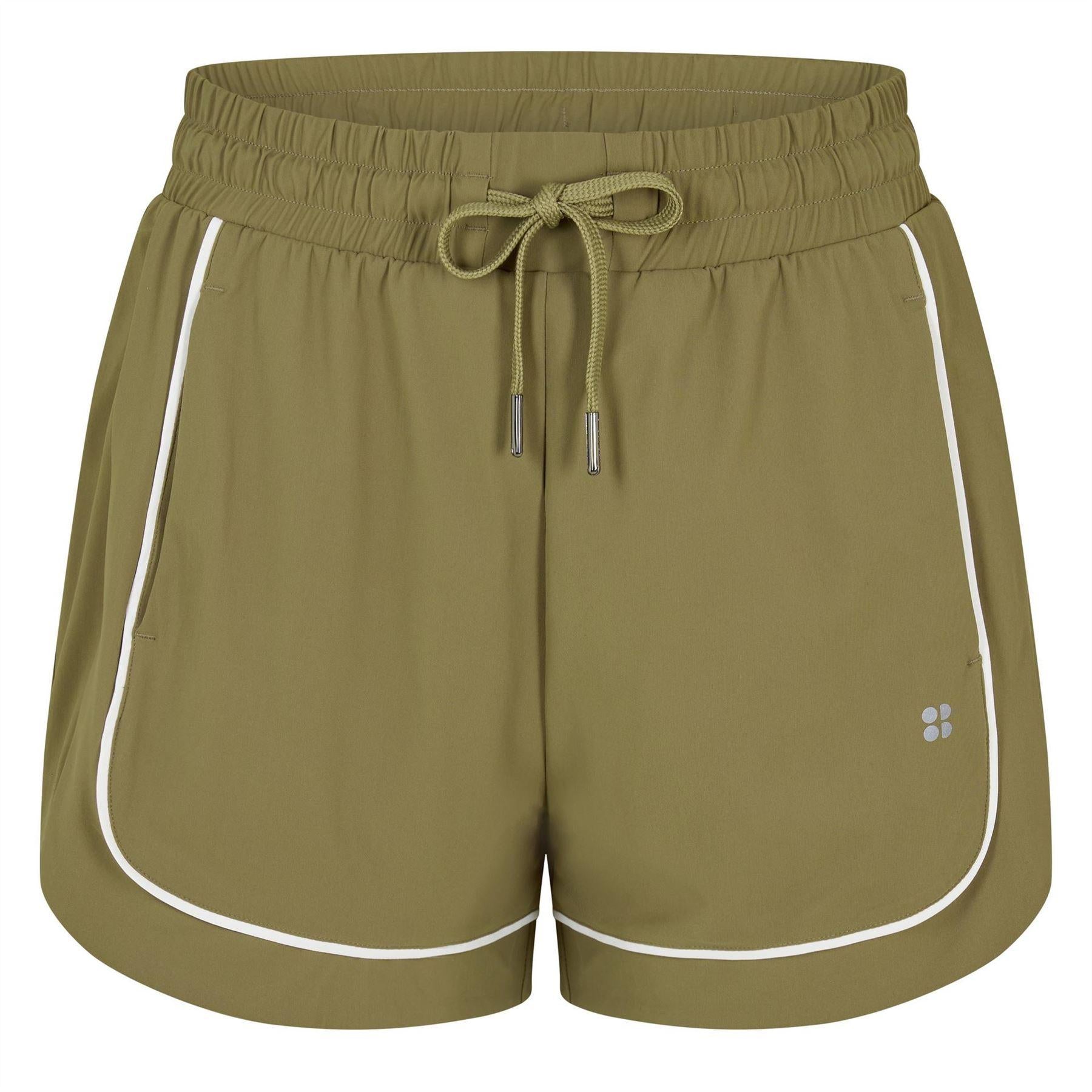 Agave Green - Front - Sweaty Betty Womens-Ladies Contrast Piping Gym Shorts