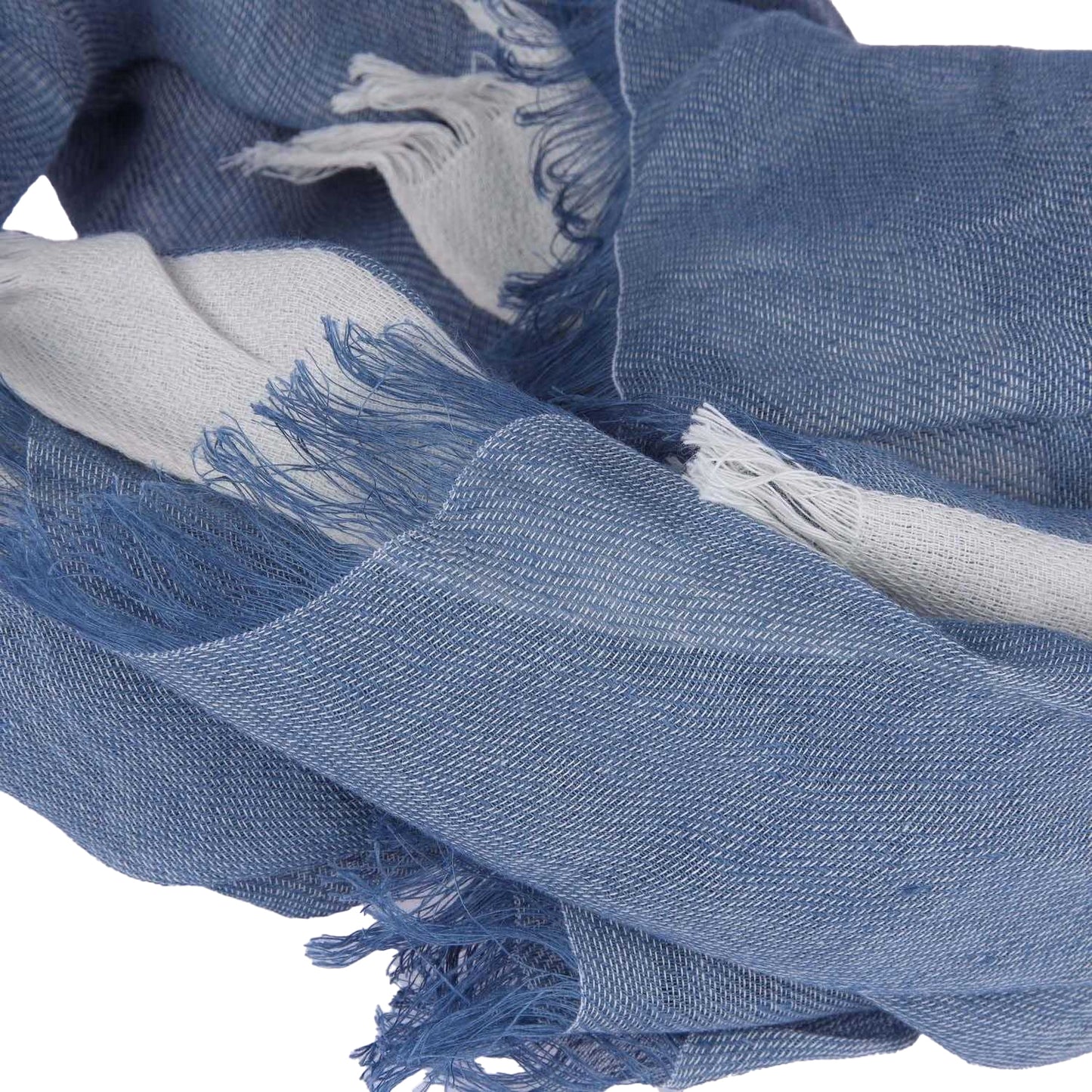 Blue - Side - Boss Mens Alvar Stripe Scarf