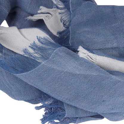 Blue - Side - Boss Mens Alvar Stripe Scarf
